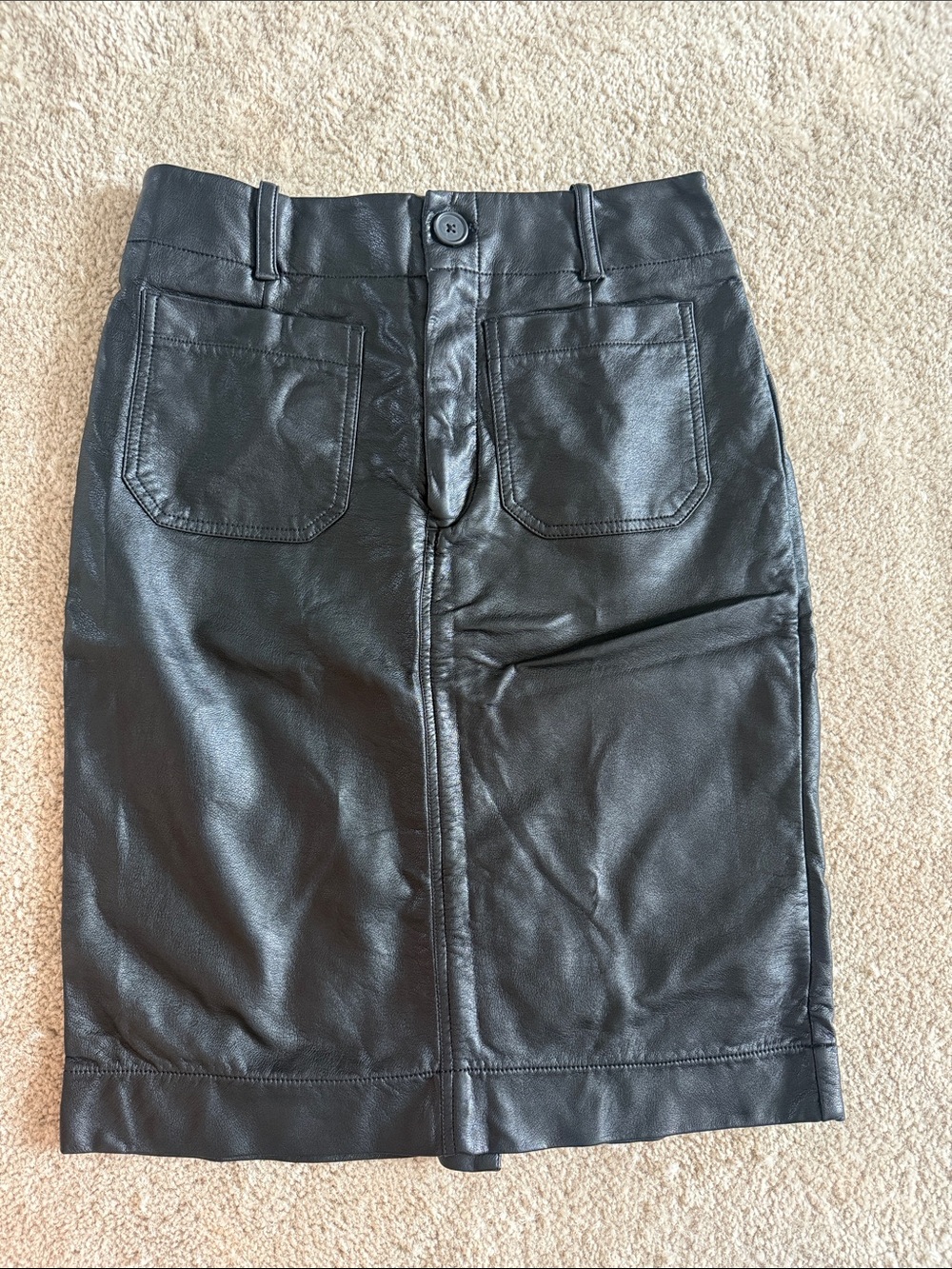 Maeve by Anthropologie Black Faux Leather Pencil Skirt